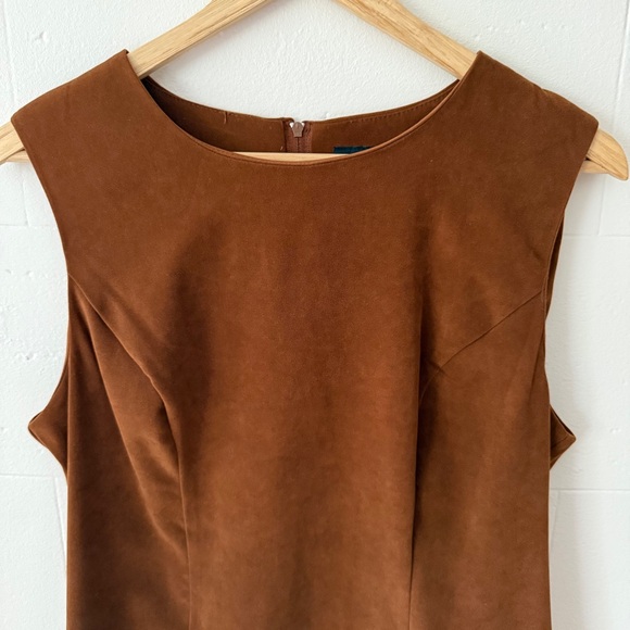 Vintage Sag Harbor | Brown Faux Suede 90s Dress | Size Medium - Picture 2 of 8